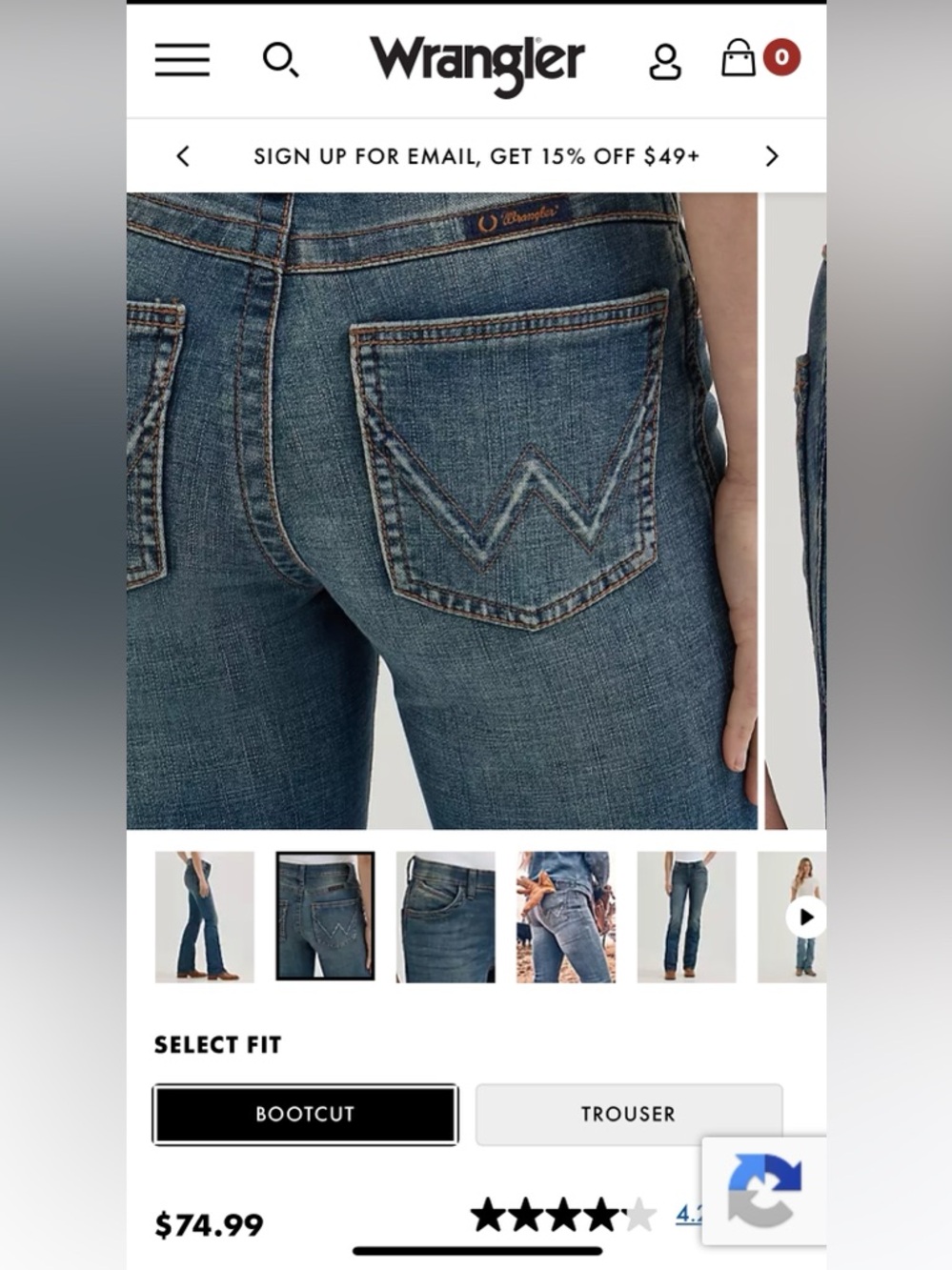 Wrangler Willow Bootcut Jeans 29x30 - Picture 2 of 3